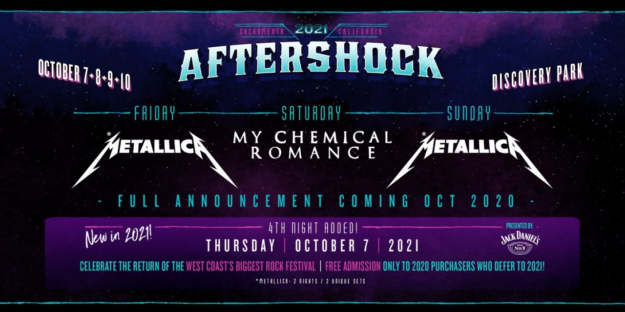 Aftershock festival is rescheduled for October 2021 – Metallica and My Chemical Romance will headline