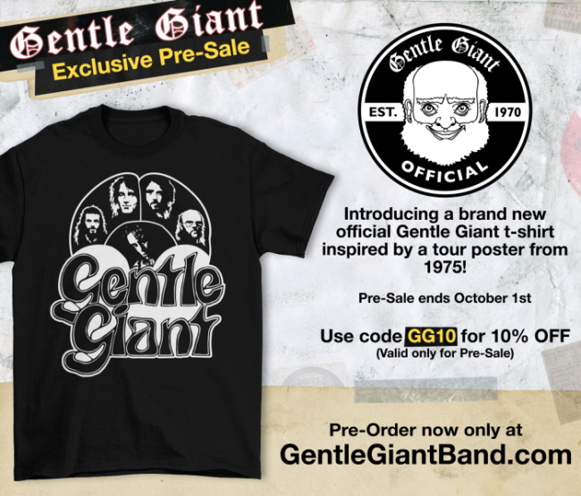 Prog Legends Gentle Giant Announce First Official T-Shirt Available For Pre-order