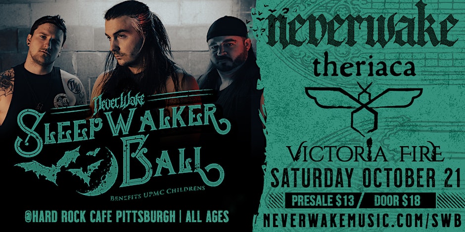 Hard Rock Cafe and Atomic Cowboy Productions welcome Sleepwalker Ball w/ NeverWake!